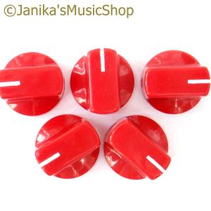 5 RED STOVE TYPE POTENTIOMETER OR ROTARY SWITCH KNOBS